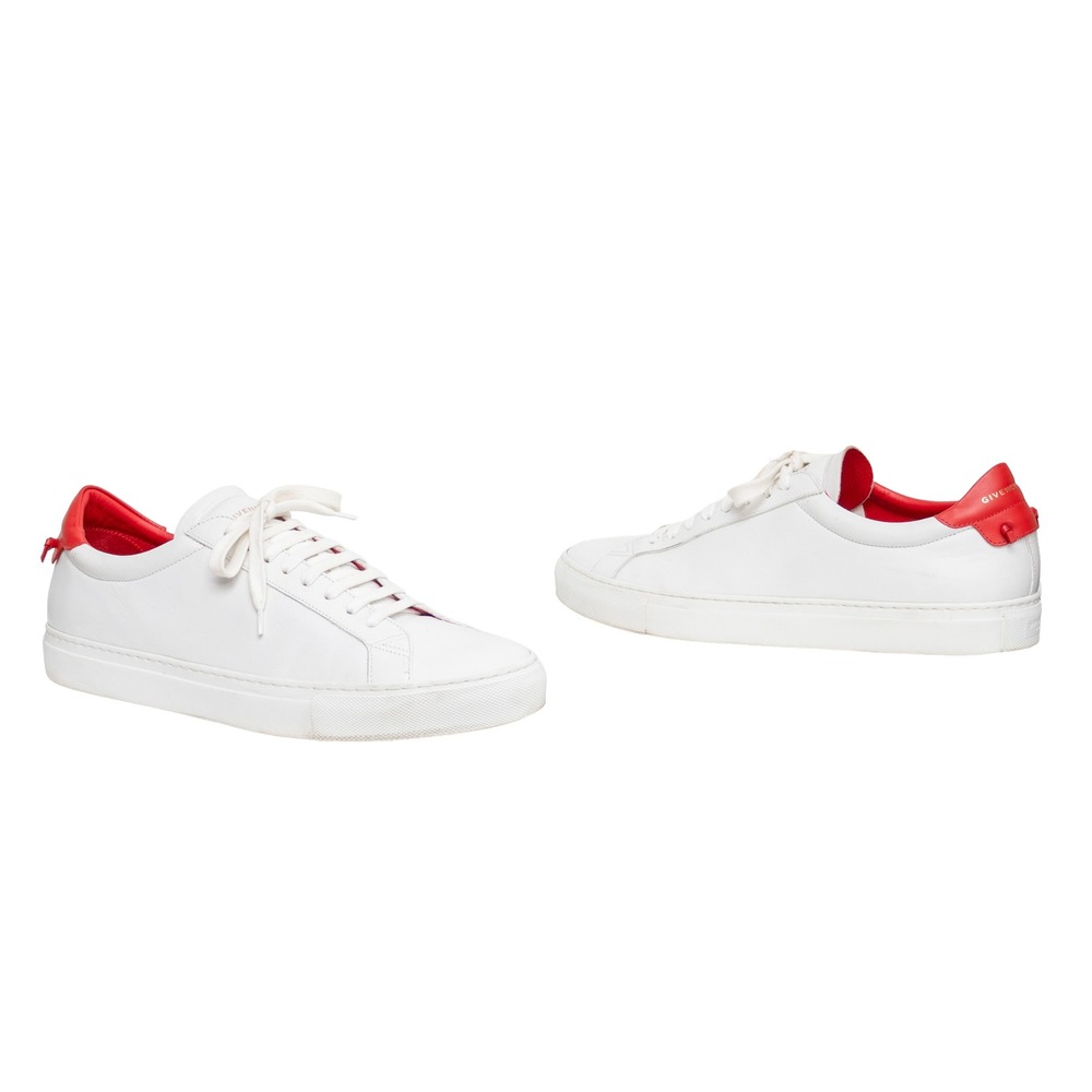Givenchy Urban Street Knots Sneakers Men EU 44 US 11 White Red Leather Low Top
